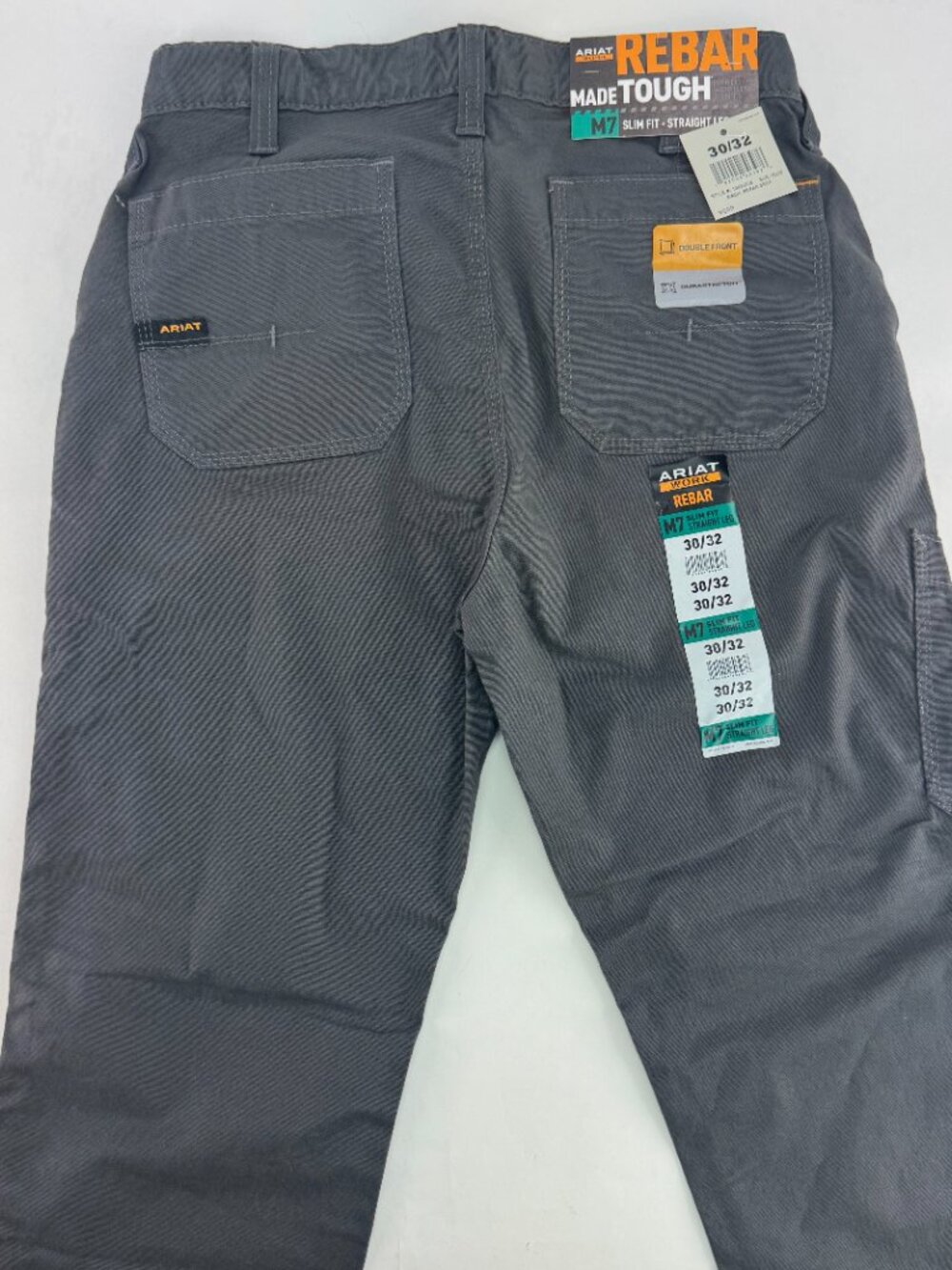 Ariat M7 Slim Straight Pants Double Front Durastretch Gray Work Jeans NWT 30x32 - Picture 7 of 11
